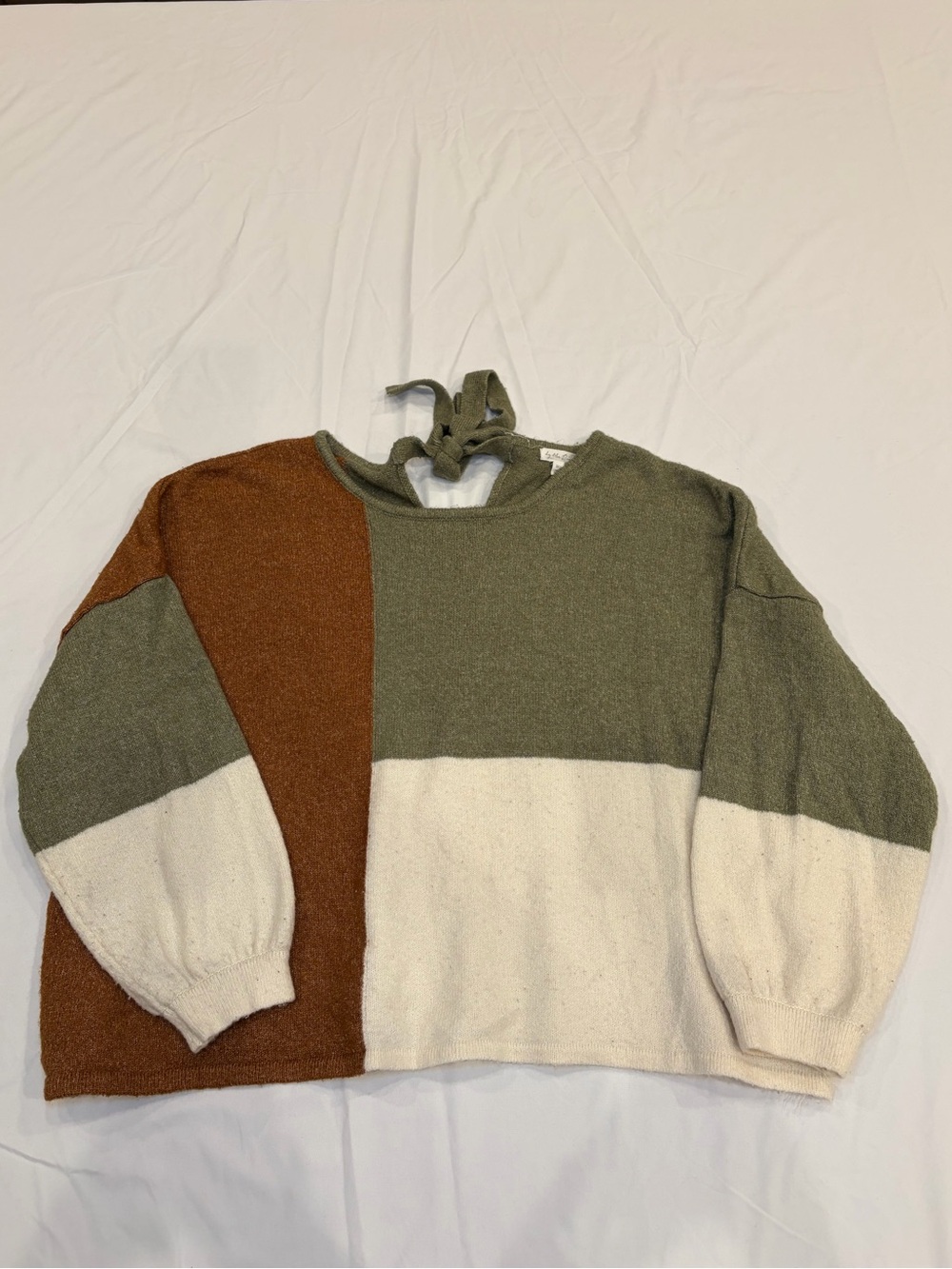 Crewneck Knit Tie-Back Sweater Women’s Medium/Large